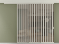 Перегородка Формато вдоль стены на потолок 3 створки с синхронным механизмом