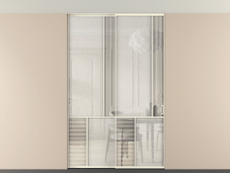 Перегородка Мозаик внутри проёма скрытое крепление в потолок 2 створки