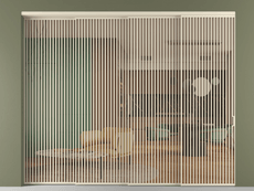 Перегородка Formato внутри проёма 4 створки с синхронным механизмом