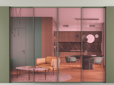 Перегородка Формато внутри проёма скрытое крепление в потолок 4 створки