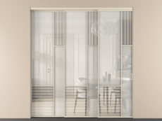 Перегородка Мозаик внутри проёма 3 створки с синхронным механизмом