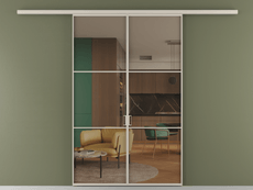 Перегородка Формато вдоль стены 2 створки