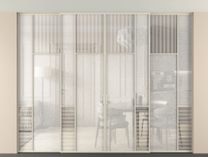 Перегородка Мозаик внутри проёма скрытое крепление в потолок 4 створки