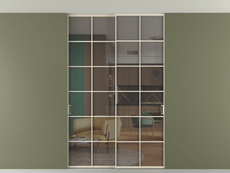 Перегородка Формато внутри проёма скрытое крепление в потолок 2 створки