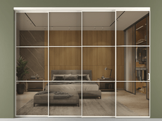 Перегородка Formato внутри проёма 4 створки с синхронным механизмом