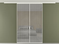 Перегородка Формато вдоль стены на потолок 2 створки