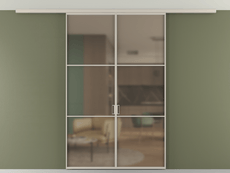 Перегородка Формато вдоль стены на потолок 2 створки