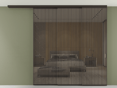 Перегородка Формато вдоль стены на потолок 3 створки с синхронным механизмом