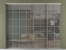 Перегородка Formato внутри проёма 4 створки с синхронным механизмом