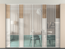 Перегородка Mosaic внутри проёма скрытое крепление в потолок 4 створки