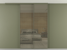 Перегородка Formato вдоль стены на потолок 2 створки с синхронным механизмом