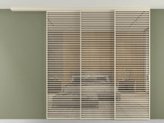 Перегородка Формато вдоль стены на потолок 3 створки с синхронным механизмом