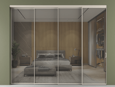 Перегородка Формато внутри проёма 4 створки с синхронным механизмом