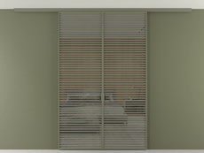 Перегородка Формато вдоль стены на потолок 2 створки