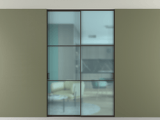 Перегородка Формато внутри проёма скрытое крепление в потолок 2 створки