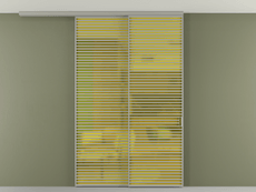 Перегородка Формато вдоль стены на потолок 2 створки с синхронным механизмом