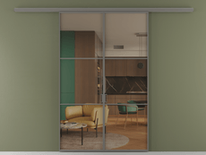 Перегородка Formato вдоль стены 2 створки