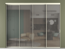 Перегородка Formato внутри проёма 4 створки с синхронным механизмом