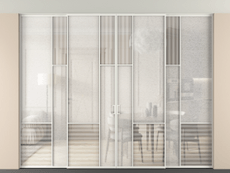 Перегородка Мозаик внутри проёма скрытое крепление в потолок 4 створки