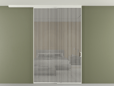 Перегородка Формато вдоль стены на потолок 2 створки с синхронным механизмом