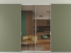 Перегородка Формато внутри проёма скрытое крепление в потолок 2 створки