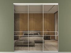 Перегородка Формато внутри проёма 3 створки с синхронным механизмом