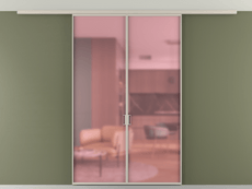 Перегородка Формато вдоль стены на потолок 2 створки