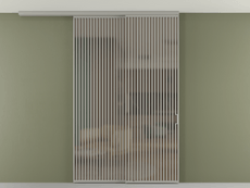 Перегородка Formato вдоль стены на потолок 2 створки с синхронным механизмом