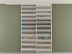 Перегородка Формато вдоль стены на потолок 2 створки с синхронным механизмом