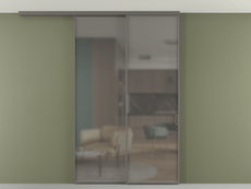 Перегородка Формато вдоль стены на потолок 2 створки с синхронным механизмом