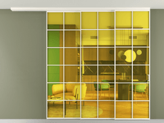 Перегородка Формато вдоль стены на потолок 3 створки с синхронным механизмом