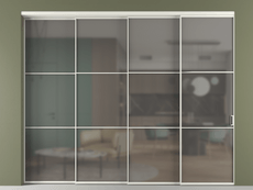 Перегородка Формато внутри проёма 4 створки с синхронным механизмом