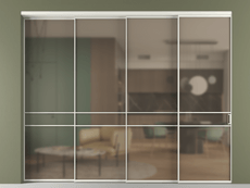 Перегородка Формато внутри проёма 4 створки с синхронным механизмом