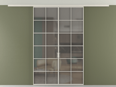 Перегородка Формато вдоль стены на потолок 2 створки