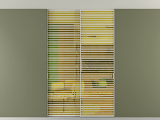 Перегородка Formato внутри проёма скрытое крепление в потолок 2 створки