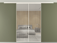 Перегородка Формато вдоль стены на потолок 2 створки