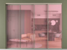 Перегородка Formato внутри проёма 4 створки с синхронным механизмом