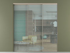 Перегородка Формато внутри проёма 3 створки с синхронным механизмом