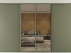 Перегородка Формато вдоль стены на потолок 2 створки