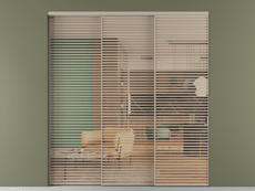 Перегородка Formato внутри проёма 3 створки с синхронным механизмом