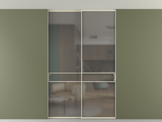 Перегородка Формато внутри проёма скрытое крепление в потолок 2 створки