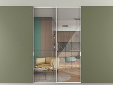 Перегородка Формато внутри проёма скрытое крепление в потолок 2 створки