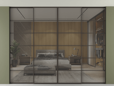 Перегородка Формато внутри проёма скрытое крепление в потолок 4 створки