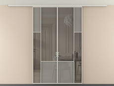 Перегородка Мозаик вдоль стены на потолок 2 створки