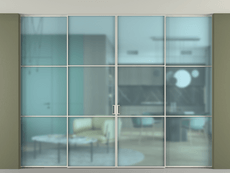 Перегородка Формато внутри проёма скрытое крепление в потолок 4 створки