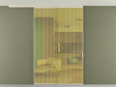 Перегородка Formato вдоль стены на потолок 2 створки с синхронным механизмом