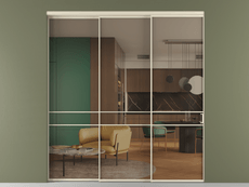 Перегородка Формато внутри проёма 3 створки с синхронным механизмом