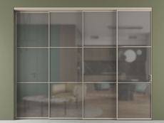 Перегородка Формато внутри проёма 4 створки с синхронным механизмом