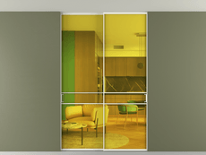 Перегородка Formato внутри проёма скрытое крепление в потолок 2 створки