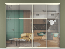 Перегородка Formato внутри проёма 4 створки